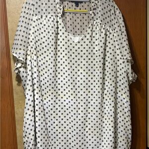 Lane Bryant Black and White Geometric Blouse